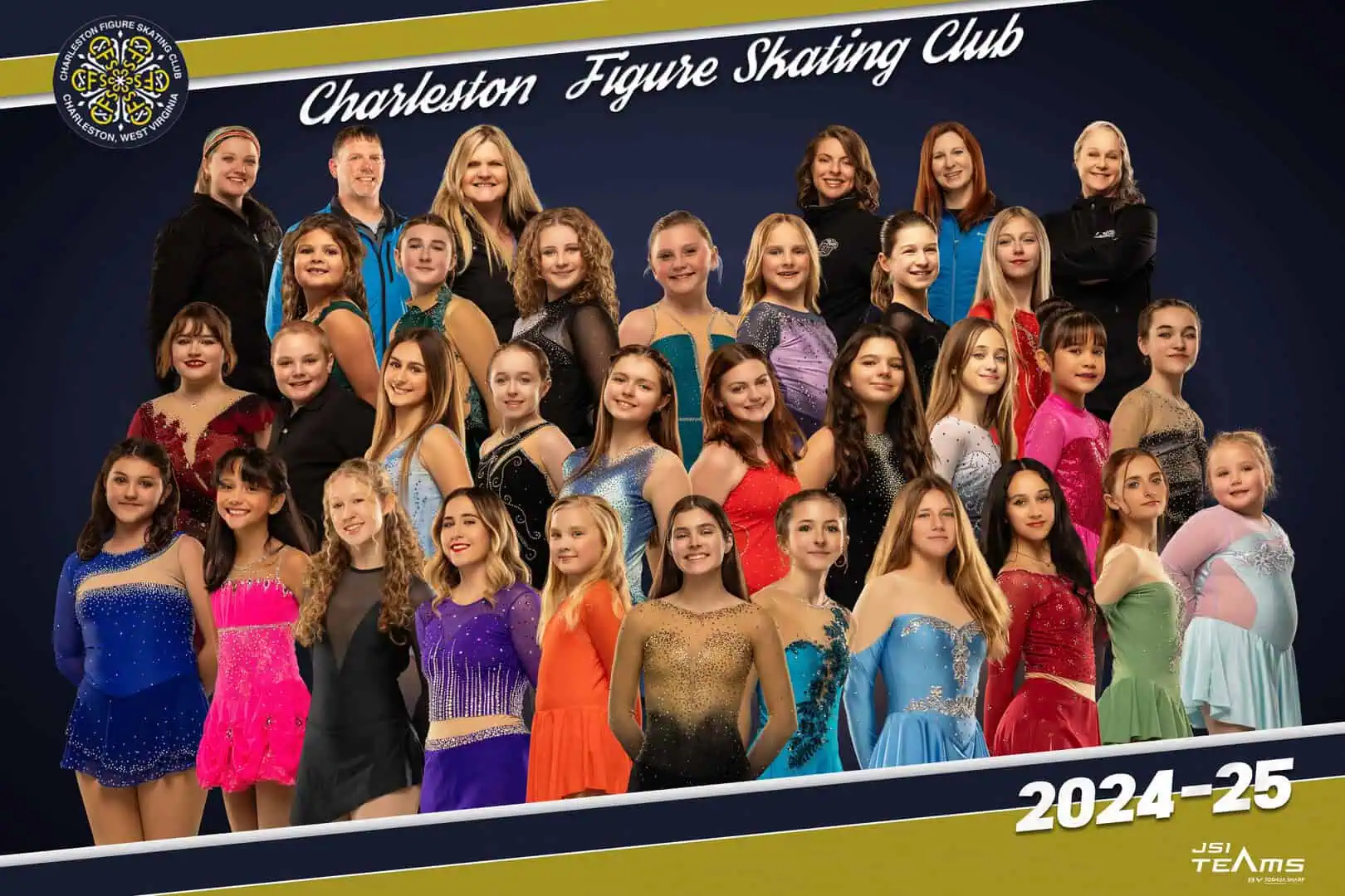 Group picture of the members of the Charleston Figure Skating Club in West Virginia